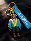 3D PVC Figure Keychain - Disney Princess - Beast Blue Jacket Outfit