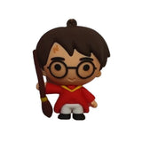 3D PVC Figure Keychain - Harry Potter - Holding Broom