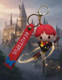 3D PVC Figure Keychain - Harry Potter - Ron Weasley On Broom