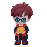 3D PVC Figure Keychain - Harry Potter - Chibi Harry Holding Pumpkin