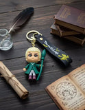 3D PVC Figure Keychain - Harry Potter - Draco Malfoy Holding Broom