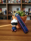 3D PVC Figure Keychain - Jujutsu Kaisen Guerra De Hechiceros - Chibi Gojo Blindfold Sitting