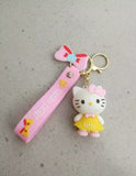 3D PVC Figure Keychain - Hello Kitty - Kitty Yellow Dress