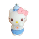 3D PVC Figure Keychain - Hello Kitty - Blue Skirt Outfit