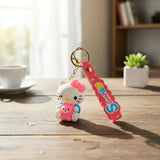 3D PVC Figure Keychain - Hello Kitty - Kitty Holding Pink Bear