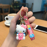 3D PVC Figure Keychain - Hello Kitty - Kitty Holding Pink Bear