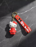 3D PVC Figure Keychain - Hello Kitty - In Red Dress