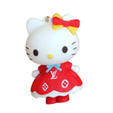 3D PVC Figure Keychain - Hello Kitty - Kitty Red LV Dress