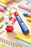 3D PVC Figure Keychain - Hello Kitty - Red Dress Flowered Bow