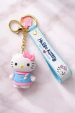 3D PVC Figure Keychain - Hello Kitty - Kitty Blue Coat Scarf