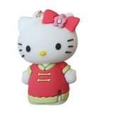 3D PVC Figure Keychain - Hello Kitty - Kitty Red Cheongsam Outfit