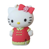 3D PVC Figure Keychain - Hello Kitty - Kitty Red Cheongsam Outfit