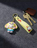 3D PVC Figure Keychain - Hello Kitty - Usahana In Blue Skirt