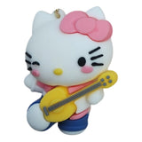 3D PVC Figure Keychain - Hello Kitty - Playing Guitar