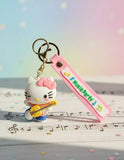 3D PVC Figure Keychain - Hello Kitty - Playing Guitar