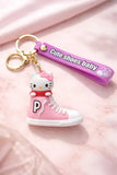 3D PVC Figure Keychain - Hello Kitty - Pink High-top Sneaker