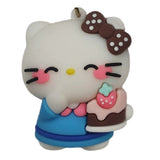 3D PVC Figure Keychain - Hello Kitty - Kitty Holding Strawberry Cake