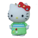 3D PVC Figure Keychain - Hello Kitty - Green Dress