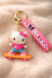 3D PVC Figure Keychain - Hello Kitty - On Skateboard Variant 2