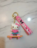 3D PVC Figure Keychain - Hello Kitty - On Skateboard Variant 2