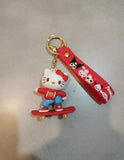 3D PVC Figure Keychain - Hello Kitty - Skateboarding