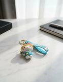 3D PVC Figure Keychain - Hello Kitty - Kitty In Hat Holding Pinwheel
