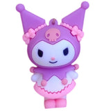 3D PVC Figure Keychain - Kuromi - Pink Bows Dress