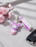 3D PVC Figure Keychain - Kuromi - Pink Bows Dress