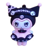 3D PVC Figure Keychain - Kuromi - Pink Dress Paw Prints