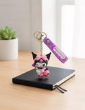 3D PVC Figure Keychain - Kuromi - Winking Pink Bow Heart