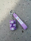 3D PVC Figure Keychain - Kuromi - Purple Stack