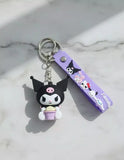 3D PVC Figure Keychain - Kuromi - Holding Cupcake
