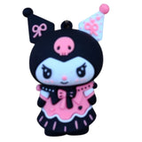 3D PVC Figure Keychain - Kuromi - Party Hat Pink Dress