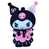 3D PVC Figure Keychain - Kuromi - Party Hat Pink Dress