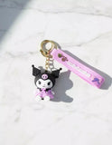 3D PVC Figure Keychain - Kuromi - Sitting Pink Dress