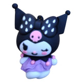 3D PVC Figure Keychain - Kuromi - Winking Purple Dress