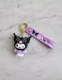 3D PVC Figure Keychain - Kuromi - Winking Purple Dress