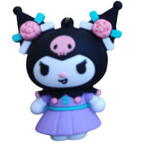 3D PVC Figure Keychain - Kuromi - Floral Purple Dress