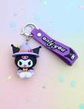 3D PVC Figure Keychain - Kuromi - Witch Hat Sitting