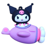 3D PVC Figure Keychain - Kuromi - In Rocket Vehicle
