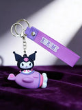 3D PVC Figure Keychain - Kuromi - In Rocket Vehicle