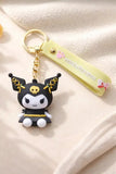 3D PVC Figure Keychain - Kuromi - Sitting Punk Laced