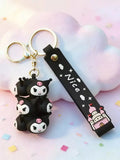 3D PVC Figure Keychain - Kuromi - Head Stack
