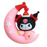 3D PVC Figure Keychain - Kuromi - Santa Moon Pajamas