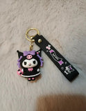 3D PVC Figure Keychain - Kuromi - Black Dress Holding Purse