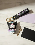 3D PVC Figure Keychain - Kuromi - Wonderland Outfit Holding Plush