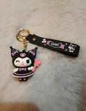 3D PVC Figure Keychain - Kuromi - Winking With Wand