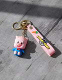 3D PVC Figure Keychain - Looney Tunes - Chibi Porky Pig Blue Bowtie