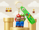 3D PVC Figure Keychain - Mario Y Luigi - Mario Luigi Saluting Pose