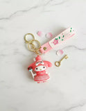 3D PVC Figure Keychain - Melody De Hello Kitty - My Melody Top Hat Chocolate Wand